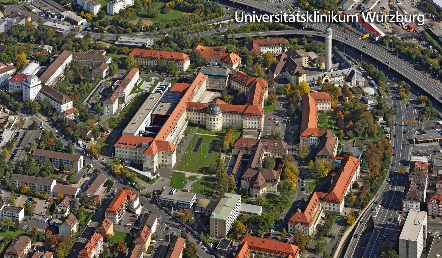 Aerial shot of Universitaetsklinikum Wuerzburg