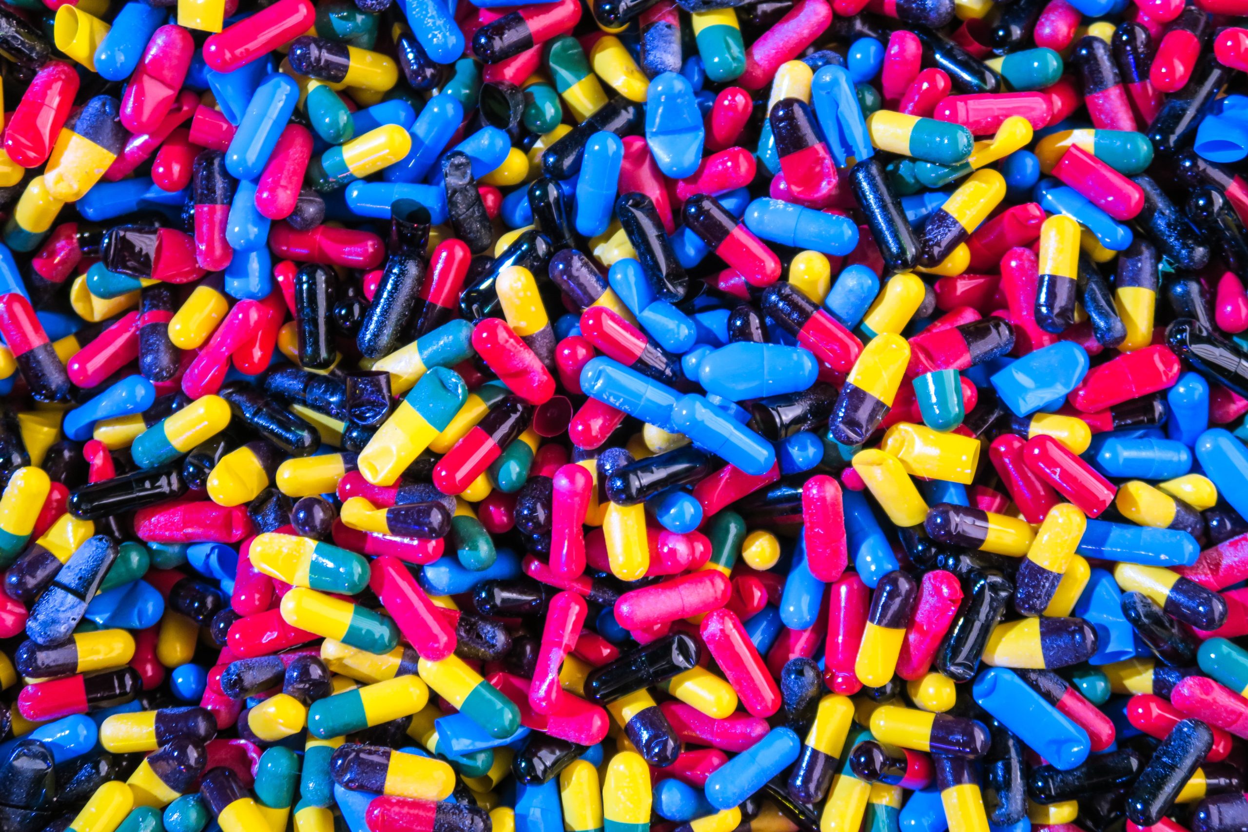 pile of coloured pill capsules